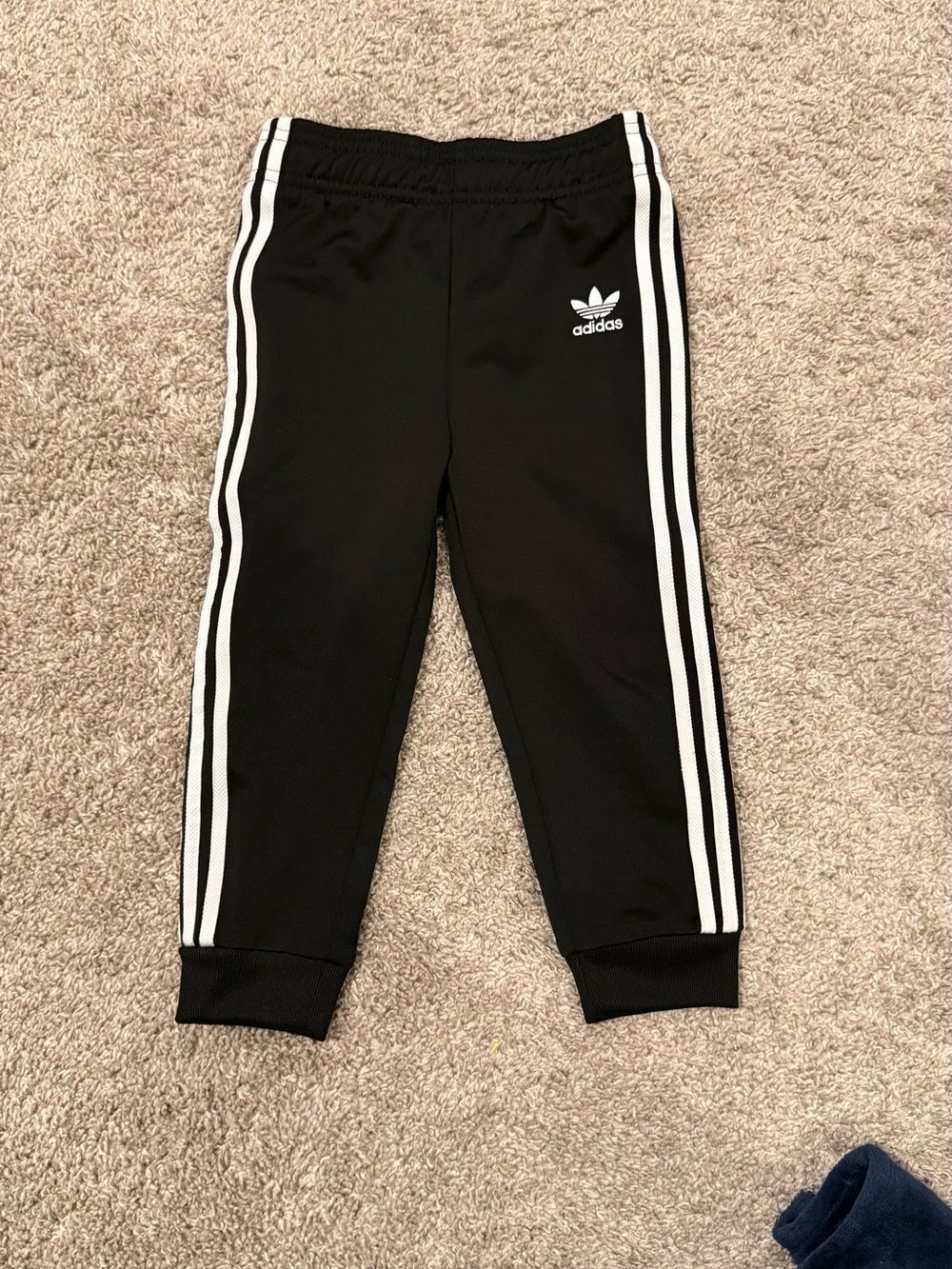 adidas Black Jogger Pants with White 3-Stripes